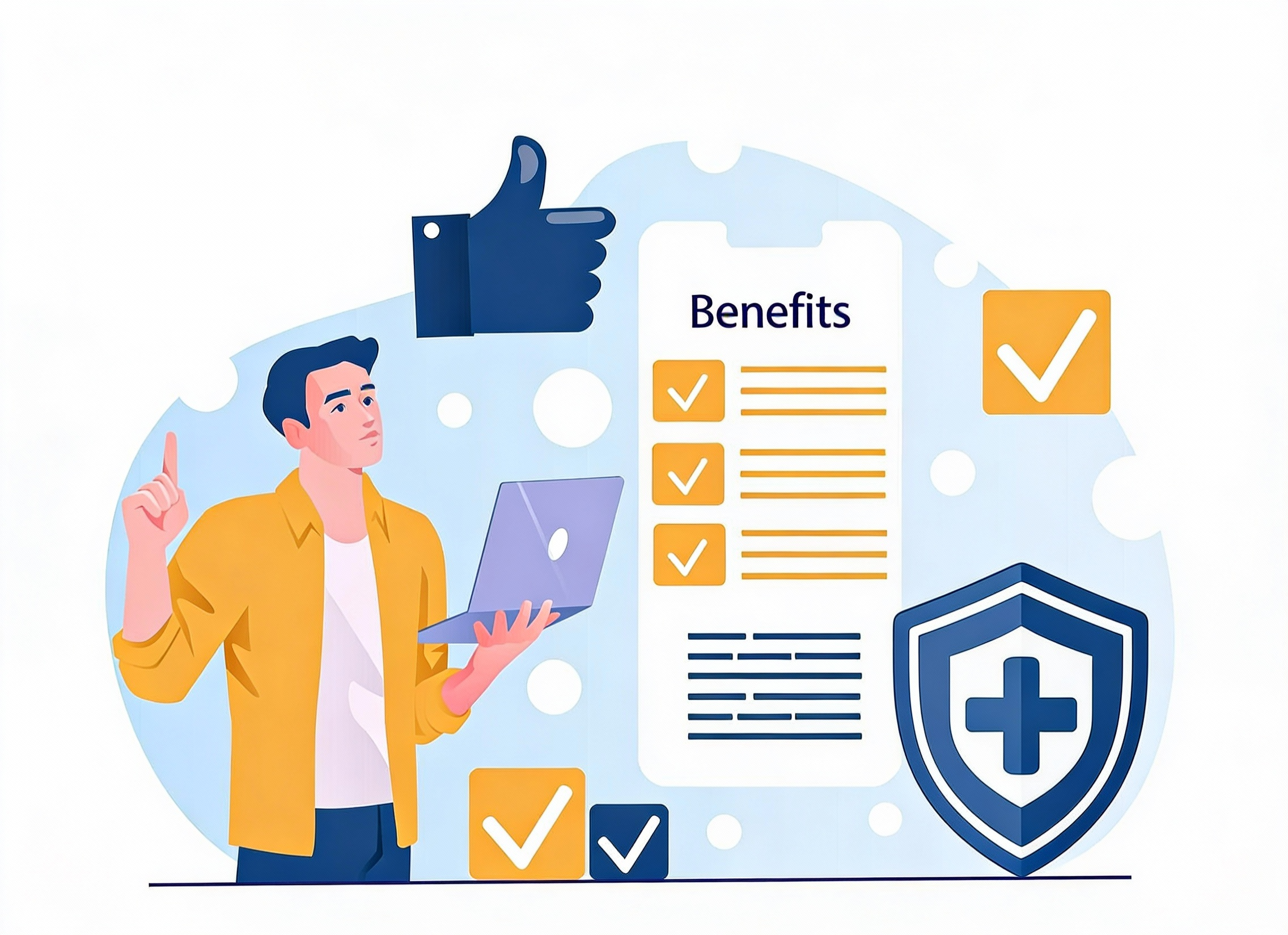  This image represents a person reading key benefits of super top-up health insurance.