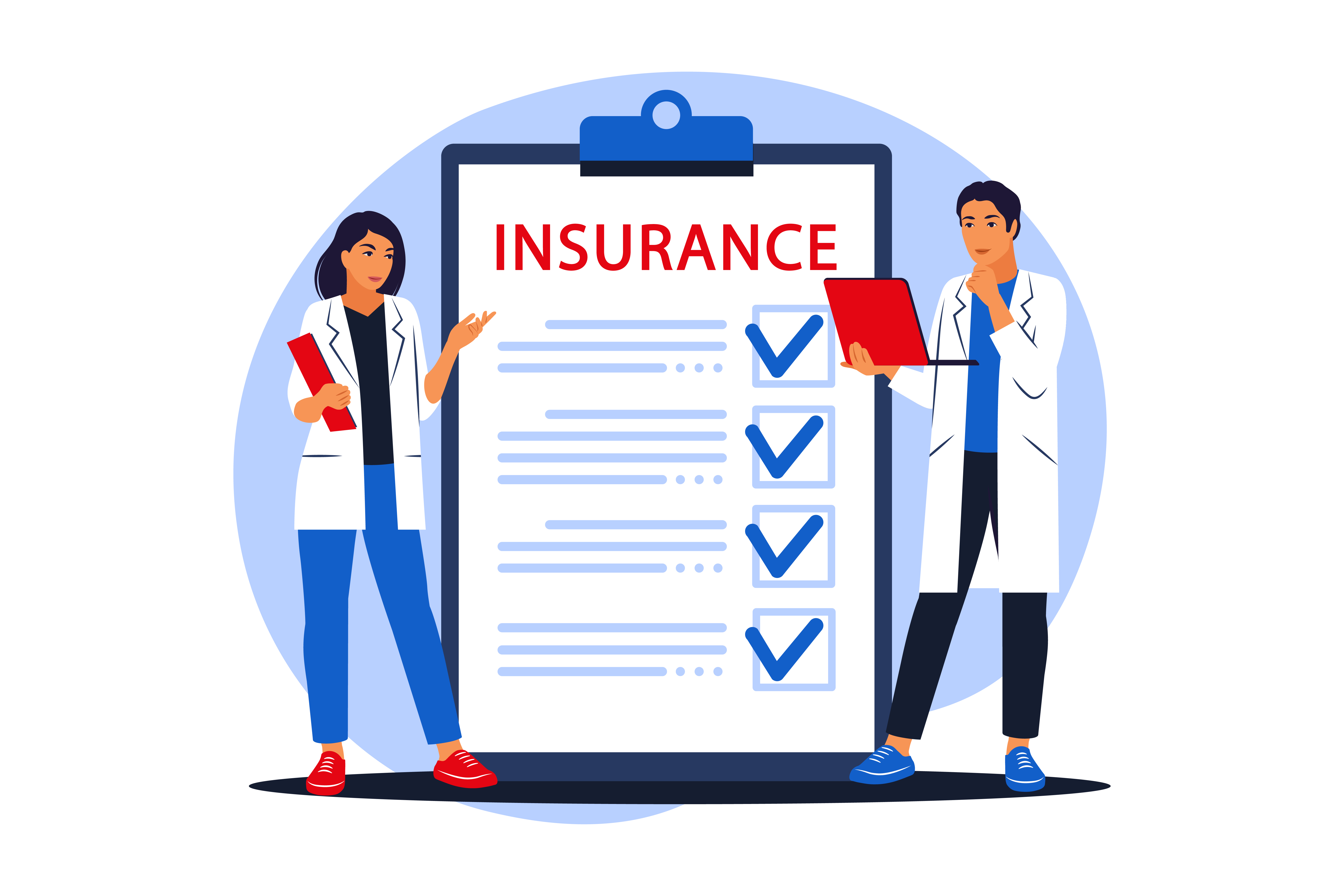 this image represents things to check before buying health insurance.